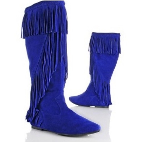 SAM EDELMAN BOHO BOOTS 100% LEATHER SUEDE TALL FRINGE BOOTS MOCCASIN FLAT BOOT 9 - Picture 14 of 16